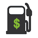 Icon of a petrol pump with $